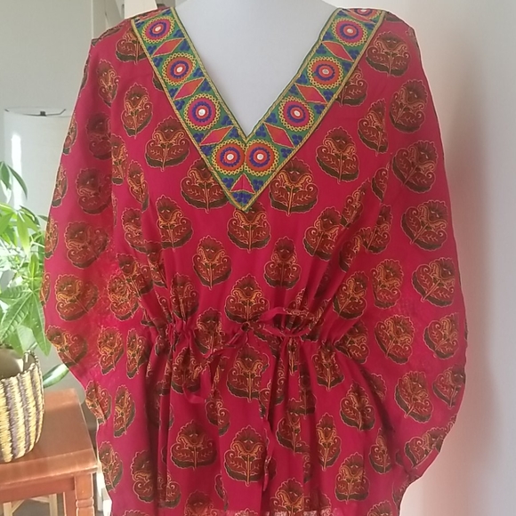 COPY - Cotton one size Kaftan with string tie on waist. - Picture 4 of 6